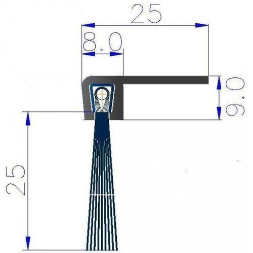 Streifenbürste 90 - m, °